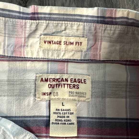 American Eagle Outfitters Vintage Slim Fit Multicolor Plaid Button Down Shirt - Picture 2 of 4